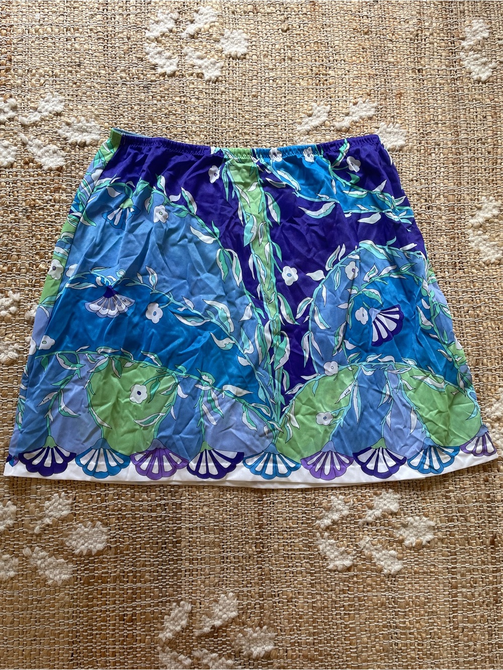 60s/70s Blue Colorful Emilio Pucci for Formfit Rogers Half Slip Large